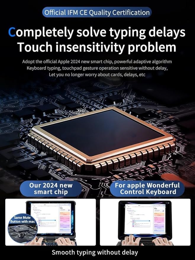 Transparent 360 for iPad keyboard case with Wireless Keyboard for iPad Air 13 inch(M3/M2, 2025/2024), Trackpad, 7 Color Backlight, 360° Rotating Stand for iPad Pro 12.9" 2018-2022(6/5/4/3 Gen)