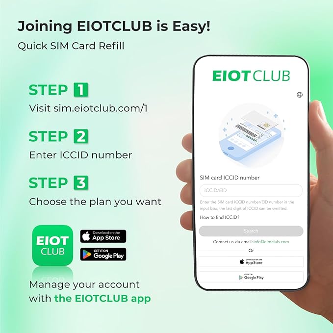 EIOTCLUB Data Only SIM Card - Ideal for Mobile WiFi Hotspots, Routers, USB Sticks, Laptops, Tablets, No Contract | 5G/4G LTE Network | USA 3-in-1 SIM Card