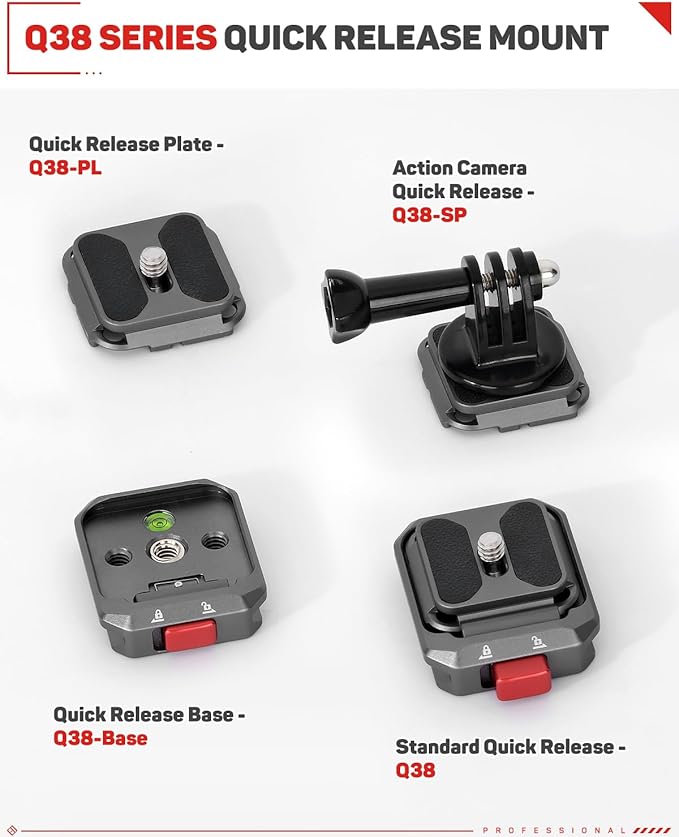 IFOOTAGE Q38-PL Quick Release Plate, Camera Quick Release Plate, Tripod Mount Quick Release Plate, QR Adapter with 1/4" Screw for Camera, Q38-PL