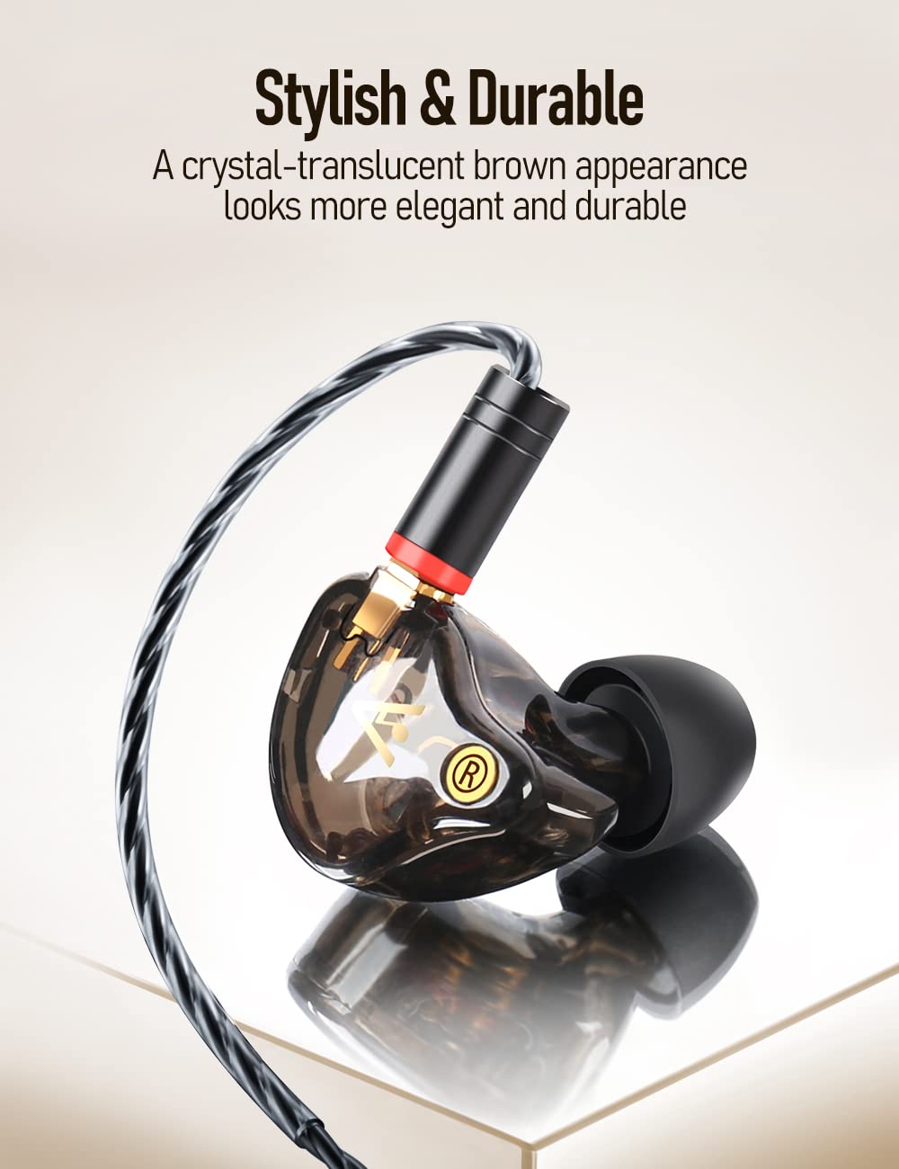 Audiovance Vibes 201 HiFi Wired Earbuds, 3.5mm in-Ear Headphones