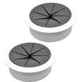 Desk Grommet 2" (50 mm), Desk Hole Cover for Cables White and Black, Cable Grommet ABS Plastic, Desk Hole Grommet for Office and Home Table Cable, Flexible Cable Cord Organizer-2 Pcs