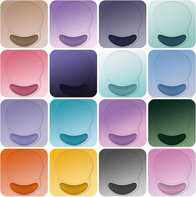 ITNRSIIET Ergonomic Mouse Pad with Comfort Gel Wrist Rest, Non-Slip PU Base, Smooth Textured Surface, Reduces Hand Fatigue & Wrist Pain, 8.7 x 7.2 Inch for Office Gaming Home, Peach Gradient