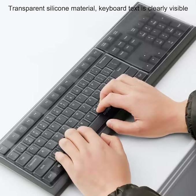 Universal Clear Desktop Computer Keyboard Protection Skin Protector Cover for PC 104/107 Keys Standard Keyboard,Ultra Thin Desktop PC Silicone Waterproof Dustproof Keyboard Cover (Type-A)