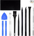 STREBITO Spudger Pry Tool Kit 12 Piece Opening Tool, Metal & Plastic Spudger Tool Kit, Prying Cleaning & Open Tool for iPhone, Laptop, iPad, Cell Phone, MacBook, Tablet, Computer, PS4, Electronics
