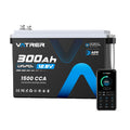 12V 300AH Low Temp Cutoff LiFePO4 Battery, Built in 200A BMS, Max 2560W Power Output, 5000+ Cycles Rechargeable Lithium Deep Cycle Battery, Perfect for RV/Camper, Backup Power, Solar and Off Grid