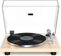 Turntable Record Player Wireless Output Carbon Fiber Tonearm Vinyl Player Aluminium Platter Belt-Drive LP Turn Tables 33 1/3&45 RPM Audio Phono RCA Line Out AT-3600L MM Cartridge Pale Walnut White