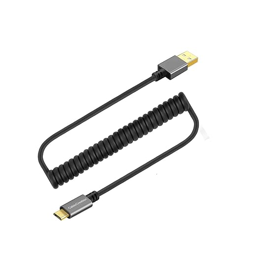 CableCreation Coiled USB to Micro USB Cable 0.56ft to 4ft, USB 2.0 A to Micro USB Charging Data Cord Works for Android Smartphone, Tablet, Wall, Raspberry Pi Zero and Car Charger, Space Gray