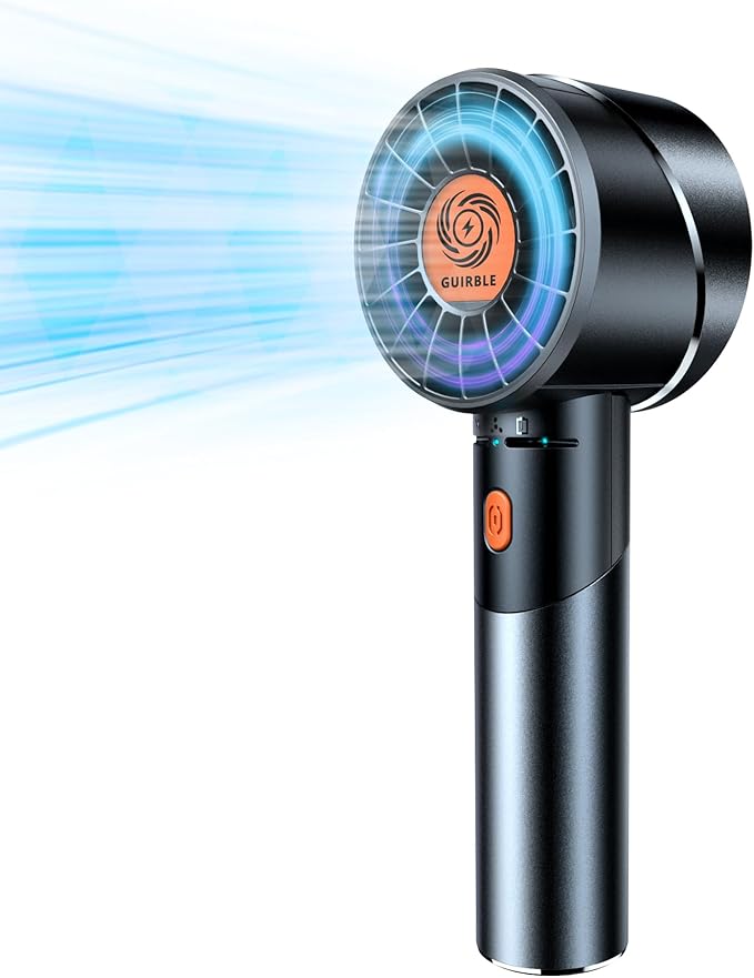 Handheld Fan,Portable Turbo Fan,Powerful Personal Fan(7000rpm High-Speed Motor,Battery Work 3-16 H),USB Rechargeable Mini Handheld Fan for Travel/Outdoor/Gift/Makeup (Black)
