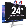 GUDTEKE Magnetic 24 Inch Privacy Screen for Computer Monitor 16:9 Aspect Ratio, Hanging Removable Anti-Blue/Glare Protector Film, Anti Spy Desktop Security Private Filter 24in
