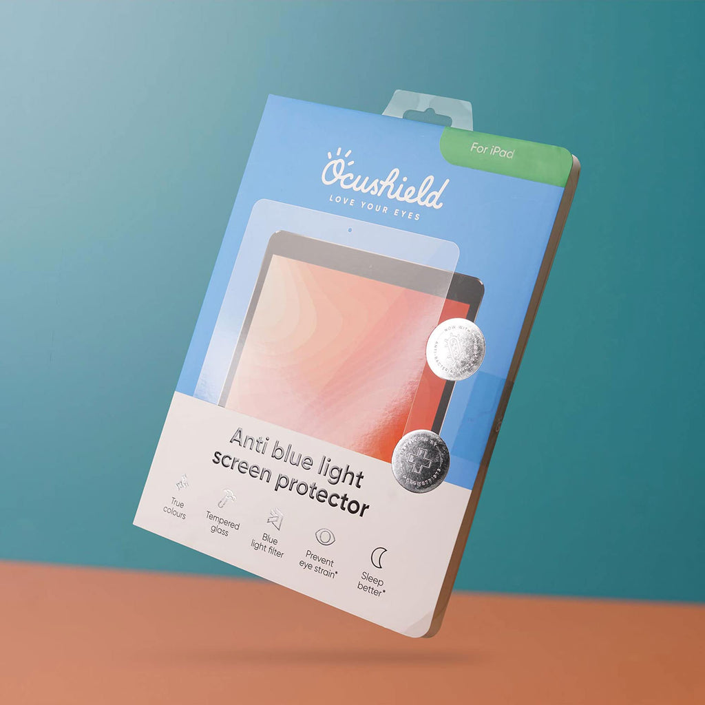 Ocushield Anti Blue Light Tempered Glass Screen Protector for Apple iPad 10.2" (2018 & 2020) 7th/8th/9th Generation - Blue Light Filter for iPad - Anti Glare - Protect Your Eyes & Improve Sleep
