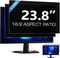 [2 Pack] Easges 23.8 Inch Computer Privacy Screen Filter for 16:9 Aspect Ratio, Eye Protection, Anti-Glare, Anti-Blue Light Computer Monitor Privacy Filter, Removable Anti-Scratch 23.8" Protector Film