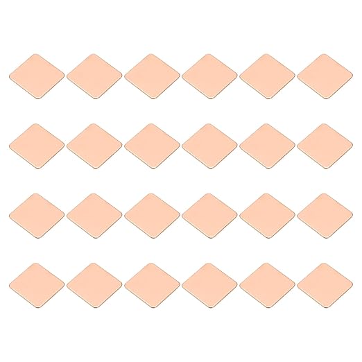 PATIKIL Copper Heatsink Pad Shims, 24 Pcs 20x20x0.8mm Copper Pad Shim IC Chipset GPU CPU Thermal Heatsink for Cooling Laptop Desktop Computer