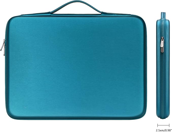 DOMISO 15.6 inch Laptop Sleeve with Handle Shockproof Waterproof EVA Protective Case for 15.6" Yoga 720 IdeaPad 310 320 ThinkPad T570/Legion 5 Gen 6/HP Envy 15/15.6" Notebooks, Teal