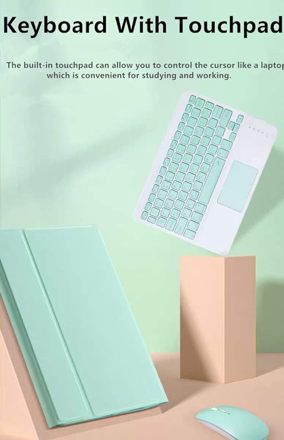 AnMengXinLing Lovely Keyboard Case for iPad 9th/8th/7th Generation with Mouse,Case for iPad 10.2 inch with Pencil Holder and Deatachable Keyboard Mouse, Yellow