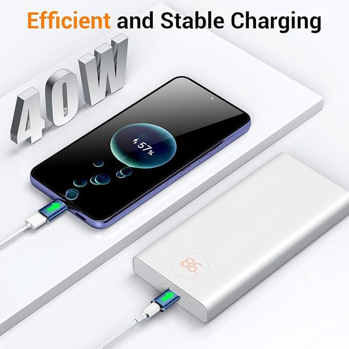 𝟒𝐏𝐚𝐜𝐤 𝐔𝐩𝐠𝐫𝐚𝐝𝐞𝐝 USB to USB C Adapter,USB C Male to USB 3.0 Female OTG Converter for iPhone 16 15 14 13 Plus Pro Max,Apple Watch,Airpods,S24 Ultra, Gender Changers OTG Adapters - Blue