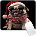 Square Mouse Pad 3D Dog-Santa Hat-1,Gaming Mouse Pads for Desk,Soft Computer Waterproof Non-Slip Mouse Mat