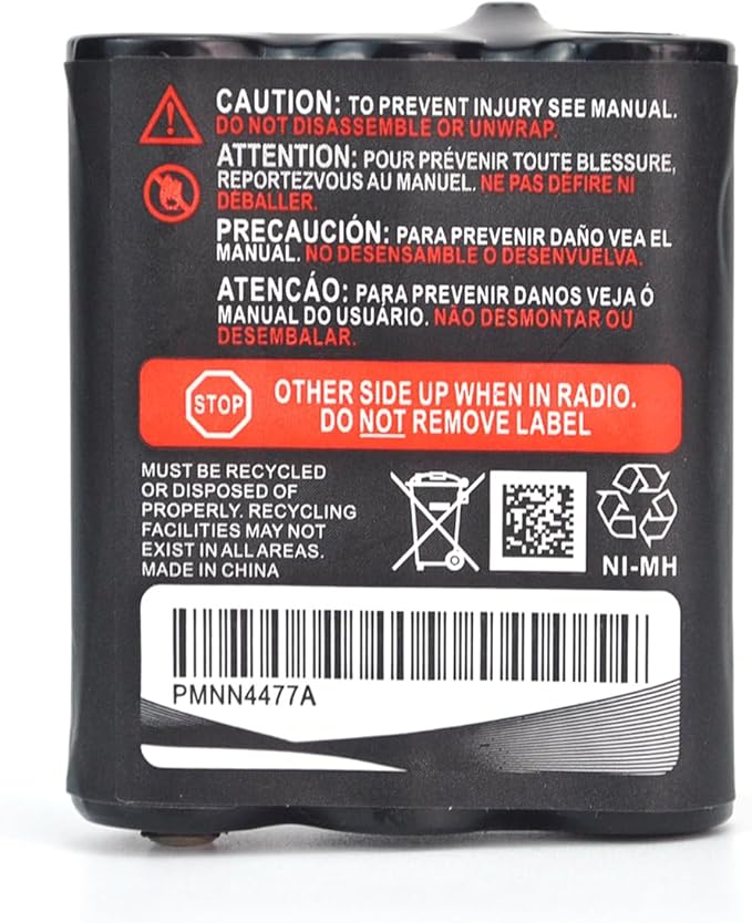 (4-Pack) 3.6V 800mAh Ni-MH Battery Replacement for Motorola PMNN4477AR T200 T400 T500 T800 T600 T62 T82 T92 T260 T265 T801 T460 T465 T480 Walkie Talkies