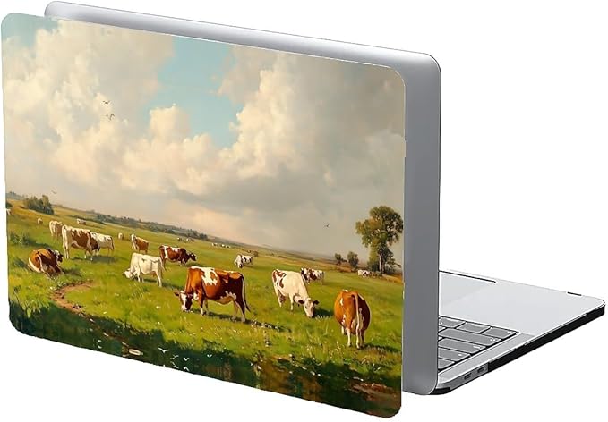 Compatible with MacBook Air 13.3 13.6 Inch Case 2022 2021 2020 2019 Plastic Hard Shell Case Cover,13.6 Air (A2681) M2 2022, Cows and Sheep