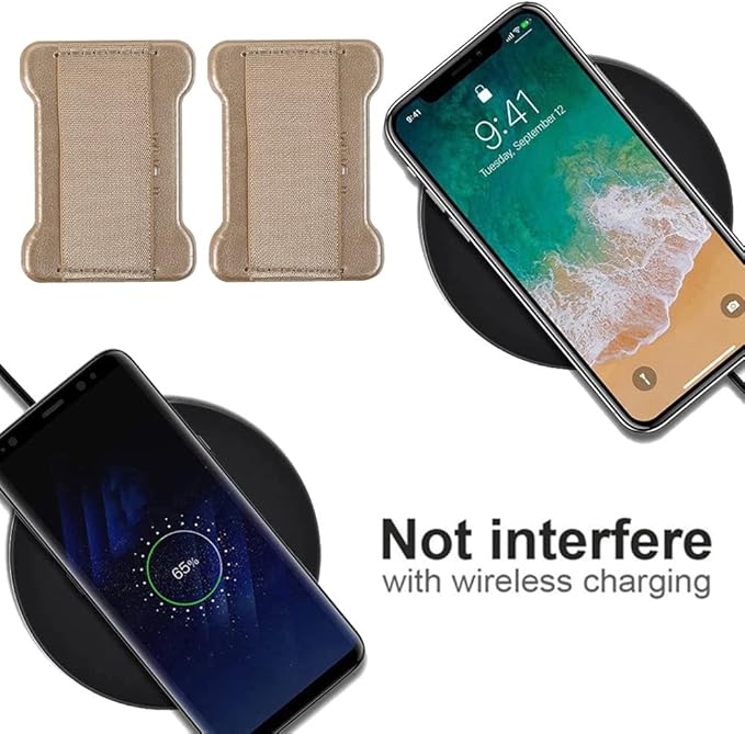 Universal Phone Grip for Smartphones - Phone Holder for Hand for Back of Phone -Wireless Charging Compatible (Gold) - 2Pack