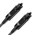 EMK Digital Optical Audio Cable [20 Feet/6M] - Slim Nylon Braided Toslink Fiber Optic Cable for Sound Bar, TV, Home Theater, PS4, Xbox, Blu-Ray Player & More - High-Speed SPDIF (Black1)