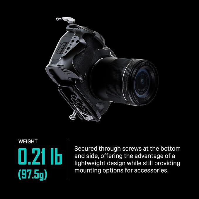 Tilta Half Camera Cage Compatible with Canon R5 Mark II - Black | Mount Accessories w/Cold Shoe, 1/4"-20 and 3/8"-16 | Securely Attaches to Camera | Silicone Padding and Lightweight