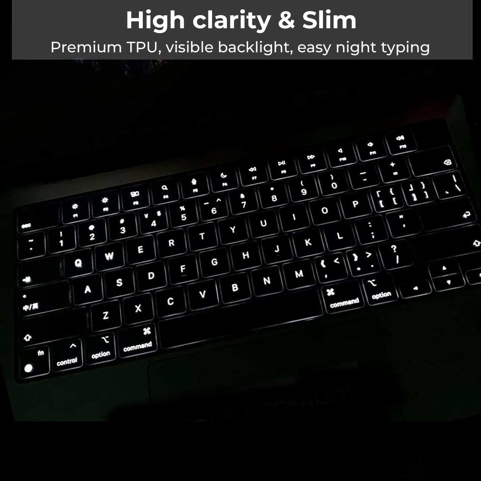 EooCoo Premium Keyboard Cover Skin Protector, Laptop Accessories Compatible with 2026 2025 2024 2023 2022 2021 M5-M1 Pro/Max MacBook Pro 14/16, M5-M2 MacBook Air 13/15, 2026 MacBook Neo 13, Clear