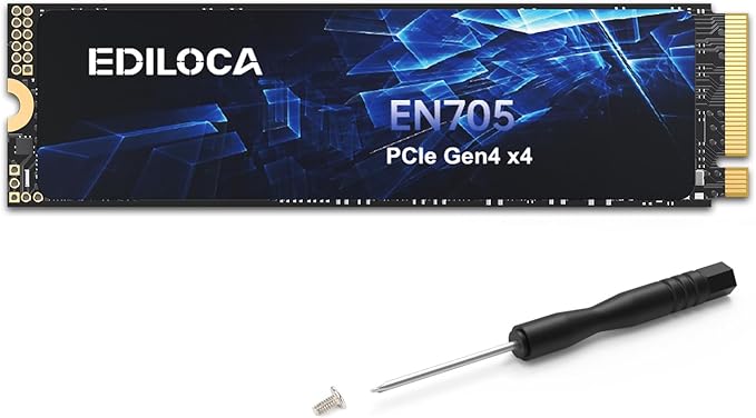 1TB SSD NVMe M.2 2280 PCIe Gen4 x4 Internal Solid State Drive - Up to 5000MB/s, 1TB SSD PS5 Dynamic SLC Cache, PS5 Compatible for Gaming PC Laptop(EN705)