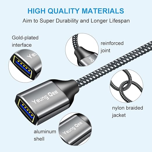 USB 3.0 Extension Cable 20 ft,5Gbps High Speed USB 3.0 Type A Male to Female Extension Cord,USB Extension Lead Compatible with USB Flash Drive, Hard Drive, Card Reader,Scanner,Keyboard (20FT)