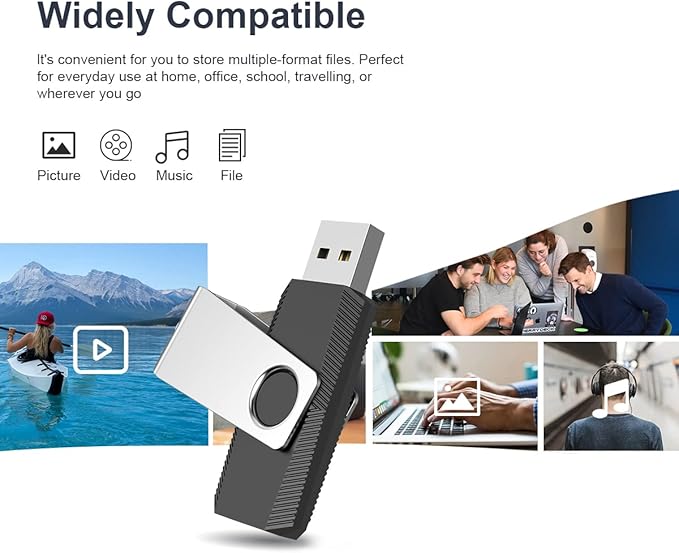 Aiibe 64GB USB Flash Drive 50 Pack - Bulk Thumb Drives, Memory Stick, Zip Drive Multipack, Black