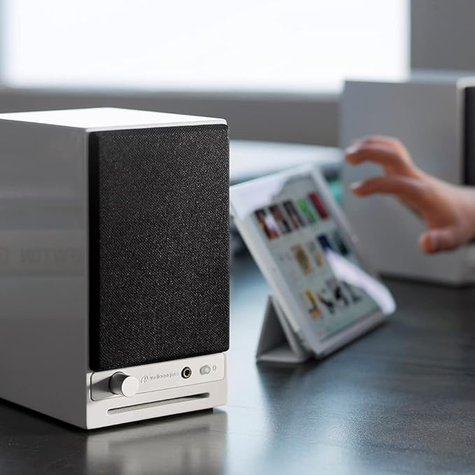 Audioengine A2-HD (HD3) Wireless Bluetooth PC and Computer Desktop Speakers with aptX HD - USB, RCA, Headphone Compatible