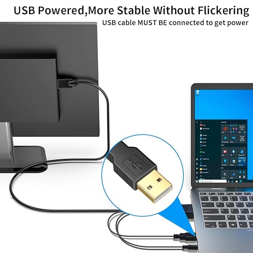 VGA (Sources) to HDMI(Display) Cable 15ft with Audio, VGA to HDMI Adapter Cable Compatible Well Witch Computer/Projector/Laptop to Monitor/TV.