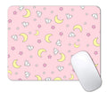 IMAYONDIA Pink Kawaii Mouse Pad, Cute Moon Bunny Small Mouse Mat，Aesthetic Anime Mousepad for Women Kids Office Home School, Computer PC Laptop Mice Pad, 9.5 x 7.9 Inch