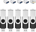 5 Pack 32GB USB Flash Drive with Type C Adapter and Storage Box USB 2.0 High Speed Metal Pen Drive 360° Rotatable Storage Memory Stick for Phone/Pad/PC/Laptop/Android - Black(5-Pack 32GB)