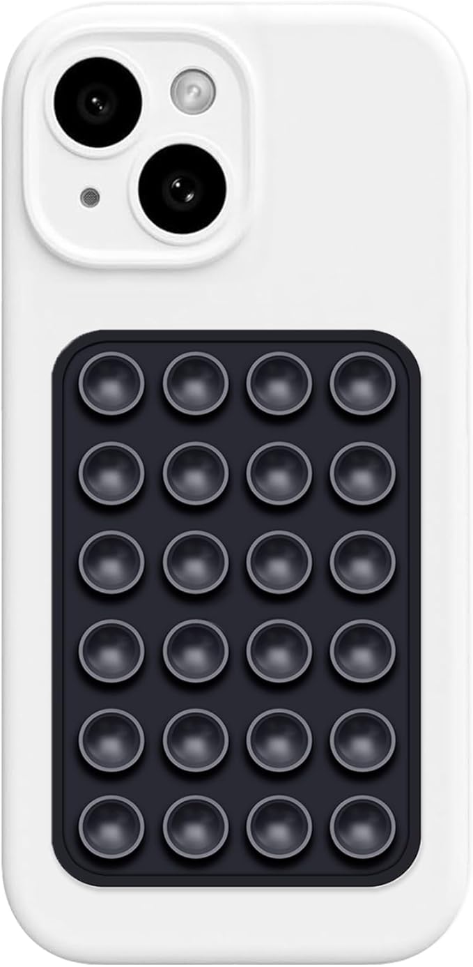 AZXYI Silicone Suction Phone Case Mount, Silicon Adhesive Suction Cup Phone Mount, Non Slip Sticky Phone Grip for Cellphone, Strong Grip Holder for Selfies and Videos (Black)