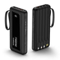 FlyKangaroo Portable Charger with Built in Cables, Slim 10000mAh Fast Charging 22.5W Power Bank USB C LED Display Battery Pack 6 Outputs & 2 Inputs for iPhone Samsung Pixel LG Moto iPad