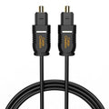 CableCreation Optical Digital Audio Cable 15FT 2-Pack, Thin Fiber Optic Toslink Gold Plated Optical S/PDIF Cord for Home Theater, Sound Bar, TV, PS4, Xbox, DVD/CD Player, Game Console& More, Black