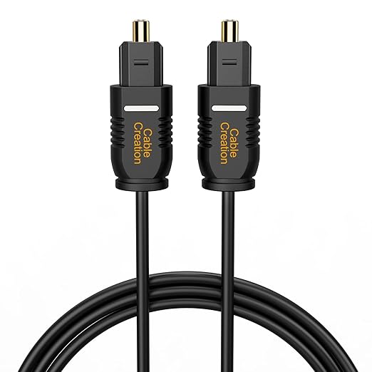 CableCreation Optical Digital Audio Cable 15FT, Thin Fiber Optic Toslink Gold Plated Optical S/PDIF Cord for Home Theater, Sound Bar, TV, PS4, Xbox, DVD/CD Player, Game Console& More, Black