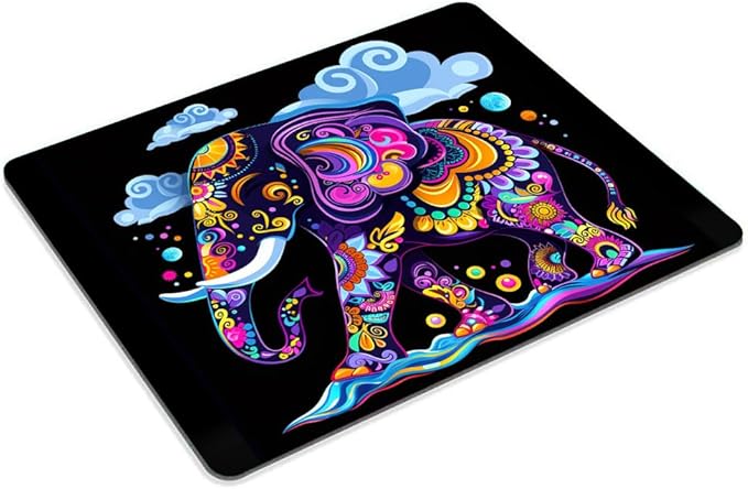 Square Mouse Pad Decorative Patterned Elephant-1,Gaming Mouse Pads for Desk,Soft Computer Waterproof Non-Slip Mouse Mat