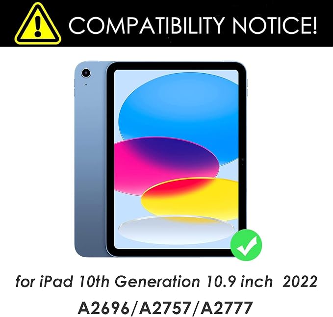 Keyboard Case for iPad 10th 10.9" 2022,iPad 11" A16 11th 2025-7 Color Backlight,Touchpad Detachable Slim Cover with Pencil Holder (Black)