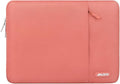 MOSISO Laptop Case 16 inch, 15-15.6 inch Laptop Sleeve Compatible with MacBook Pro 16 M4 M3 M2 M1, HP Acer Dell Lenovo ASUS Notebook, Polyester Vertical Computer Sleeve Bag with Pocket, Coral