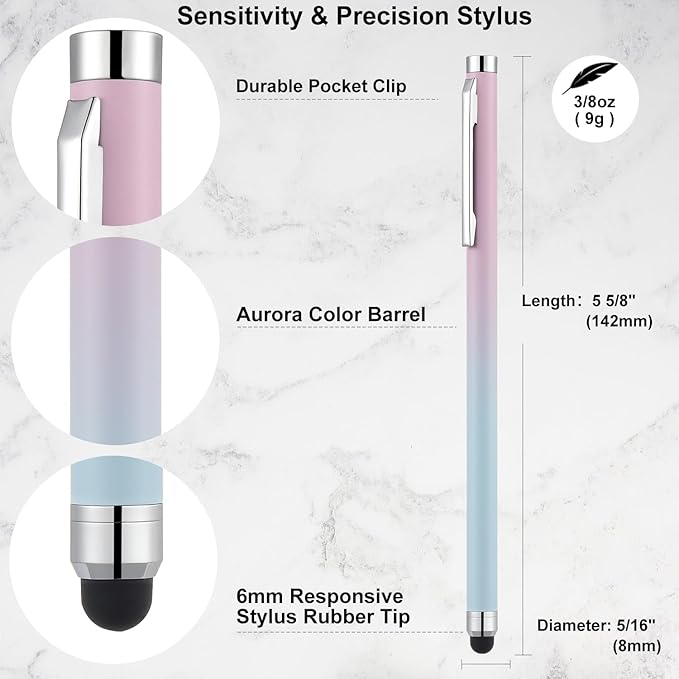 Stylus Pens for Touch Screens 12 Pack Linfanc Stylus Pen for iPad High Sensitivity and Precision Capacitive Stylus Pen for iPhone All Touch Screens Devices, Extra 24 Replacement Tips