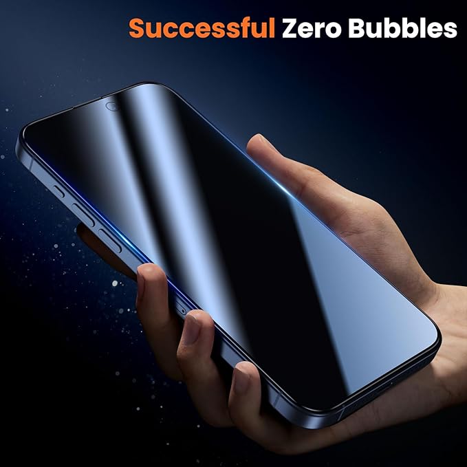 UniqueMe for iPhone 15 Pro Max Privacy Screen Protector - [Military Grade Shatterproof & 9H+ Hardness] Privacy Screen 15 Pro Max Tempered Glass Full Coverage,Easy to install, 2 Packs