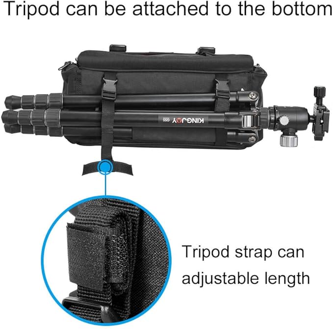 CADeN Camera Bag Case Shoulder Messenger Bag with Tripod Holder Compatible for Nikon, Canon, Sony, DSLR SLR Mirrorless Cameras Waterproof (Black, Small)