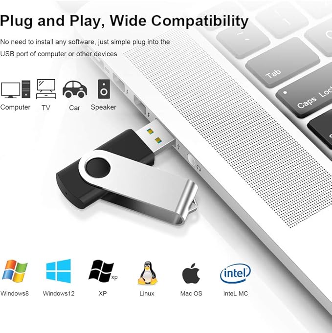 KEXIN 20 Pack 32 GB Flash Drive 3.0 Thumb Drive 32G Transfer Speed Up to 80MB/s Swivel USB 3.0 Flash Drive 20 Pack 3.0 Jump Drive Black