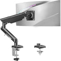 Single Monitor Mount for 22 24 27 32 inch Screen, Gas Spring Arm Holds 4.4-22 lbs, Monitor Desk Mount, Gaming & Home Office Use, VESA 75x75mm & 100x100mm, Freelift Pro Black