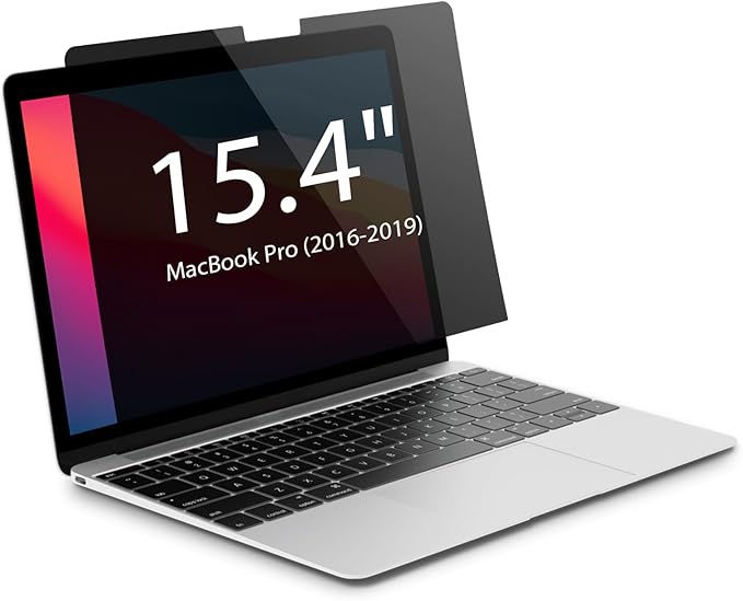Magnetic Privacy Screen for MacBook Pro 15 inch (2016-2019), Model A1707, A1990, Detachable Screen Protector, Blue Light Blocking, Anti Glare Protector and Privacy Filter Shield