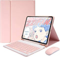 AnMengXinLing Keyboard Case for iPad Pro11 2022/2021 with Mouse Detachable Wireless Keyboard Pencil Holder Slim Smart Cover for iPad Pro 11 inch 4rd Gen/3rd Gen,Pink