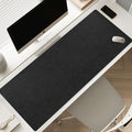 Leather desk pad for computer and laptops, Ideal for gaming and office use, Large mouse pad and keyboard mat, desk mat special for man. A complimentary wrist pad and phone stand. (Black, 17.7"x 39.37)