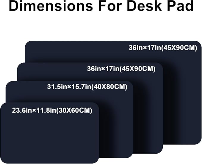 PU Leather Desk Pad Protector Gaming Mouse Pad Non Slip Desk Mat for Keyboard and Mouse Waterproof Desk Writing Pad for Office and Home Desk Accessories(Dark Blue, 47.2 * 17.7)