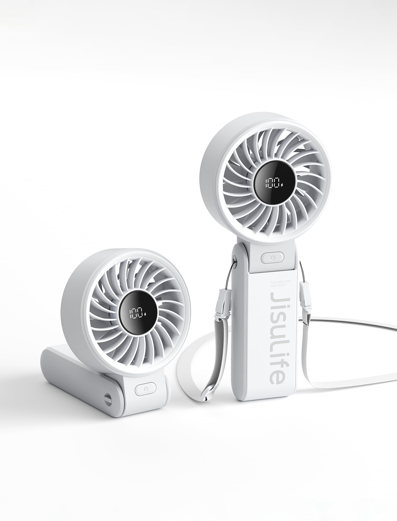 JISULIFE Portable Handheld Fan Life7: 3-in-1 Hand, Desk & Neck Fan-Gery